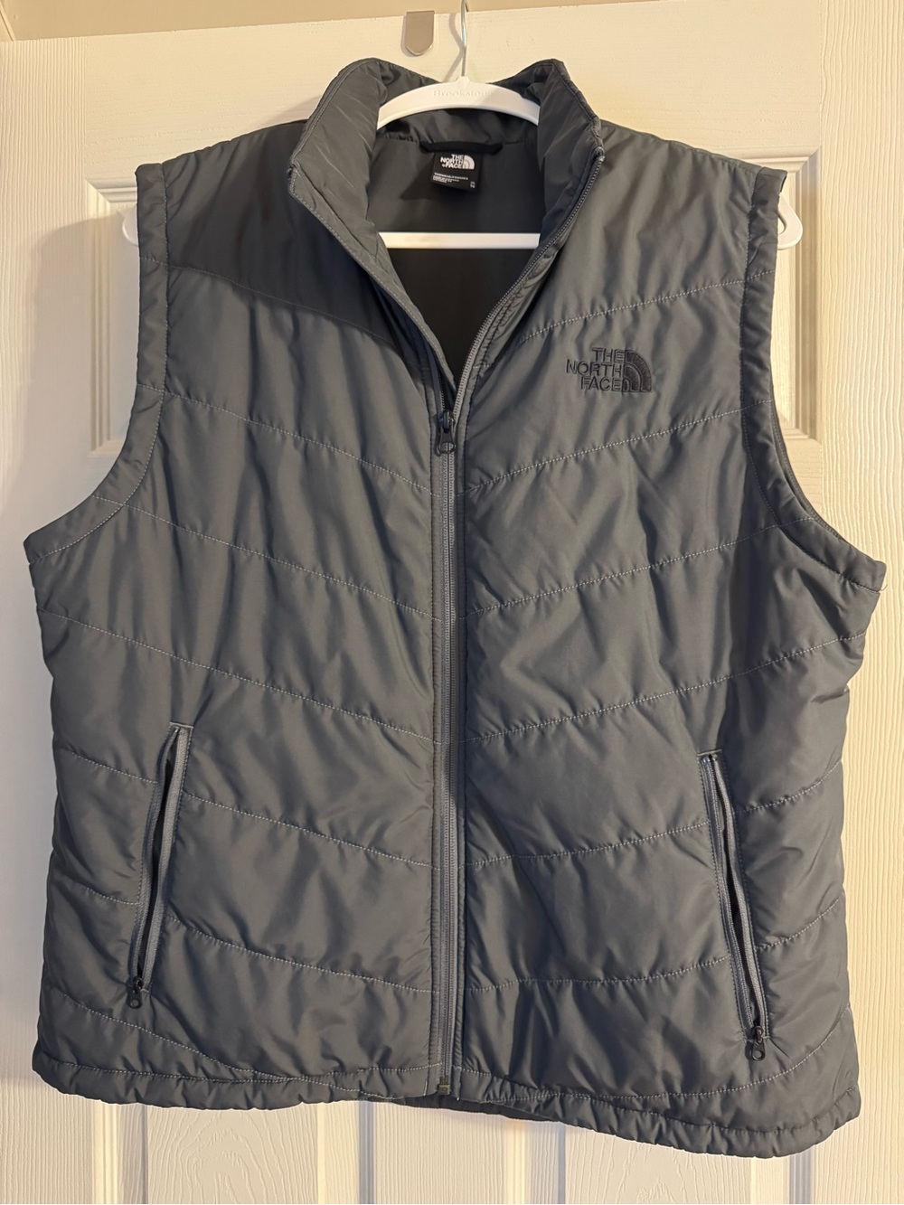 The North Face Dark Grey Quilted Vest with Logo